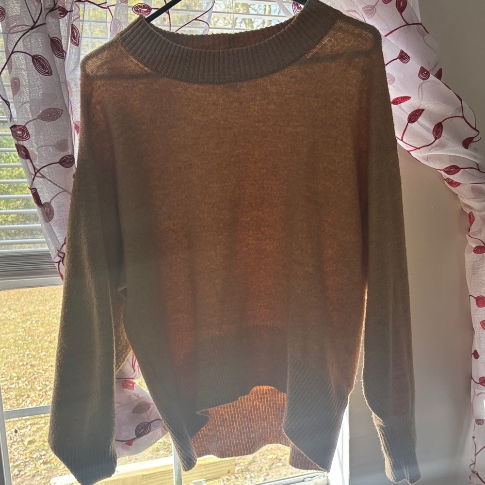 a new day Women's Light Brown Crew Neck Sweater